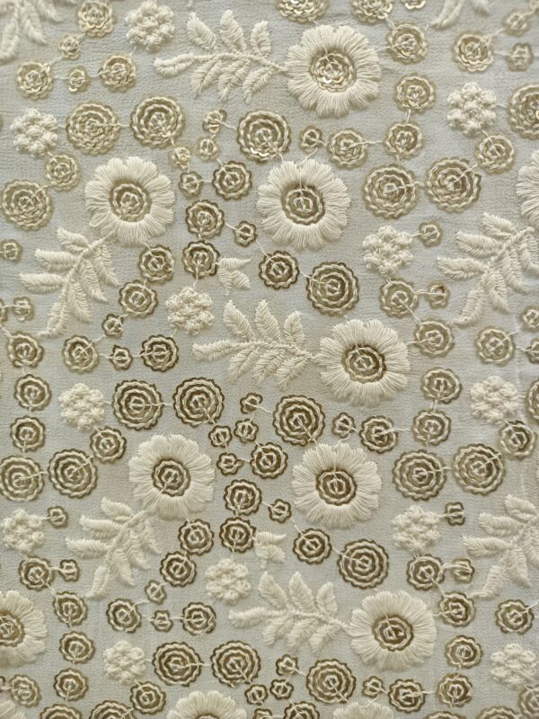 Georgette flower design Dyeble fabric-06