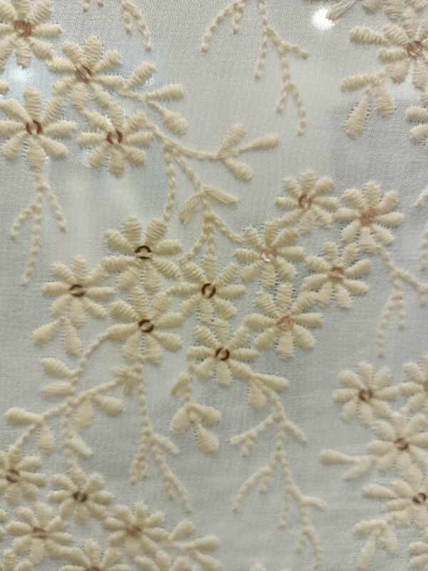 Georgette Embroidery Dyeble Designer Fabric