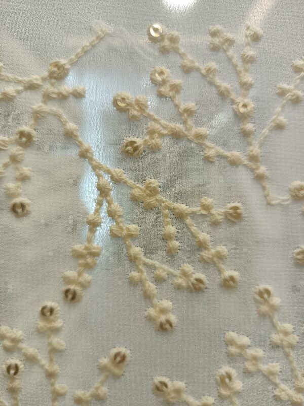 Georgette Base Embroidery Dyeble Designer Fabric