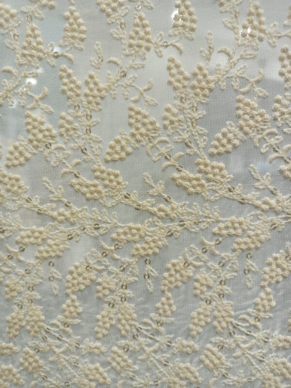 Georgette Embroidery Dyeble Designer Fabric