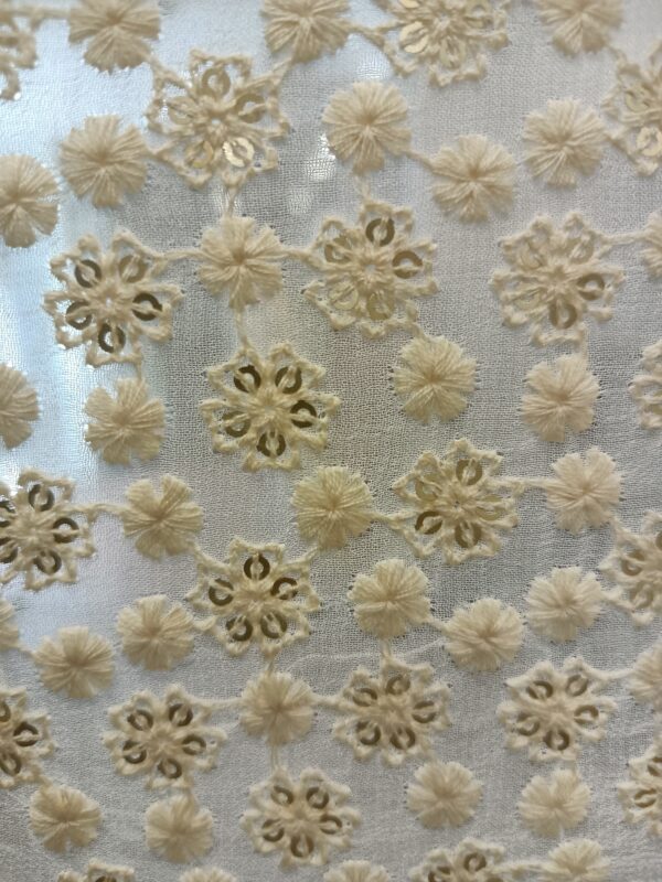 Georgette Base Embroidery Dyeble Designer Fabric