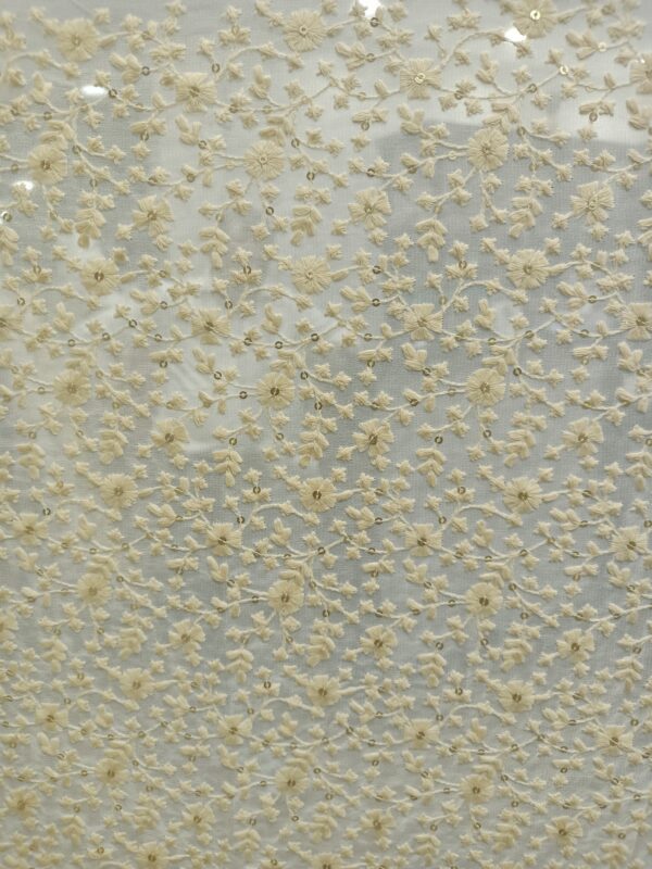 Georgette Embroidery Dyeble Designer Fabric