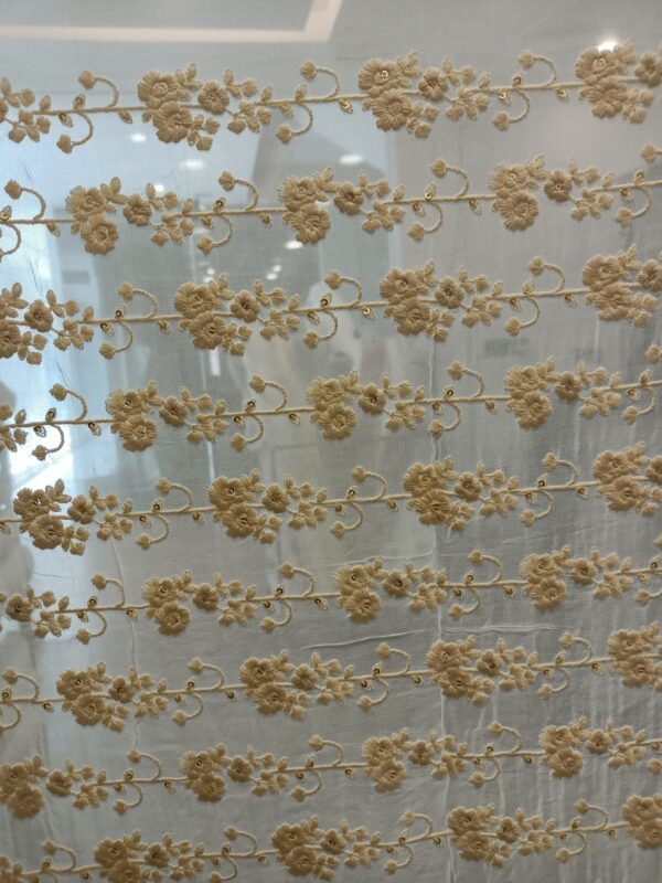 Georgette Base Embroidery Designer Dyeble fabric