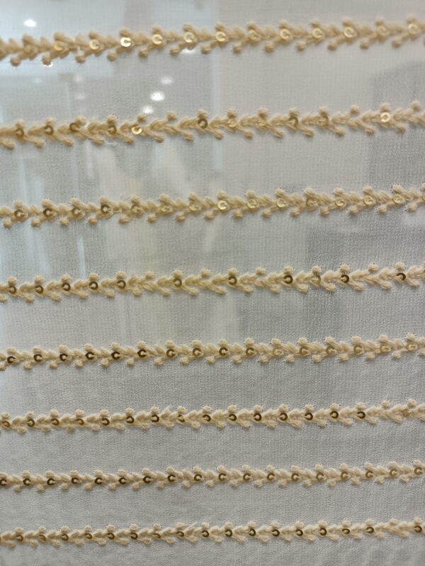 Georgette Base Horizontal Line Designer Dyeble fabric