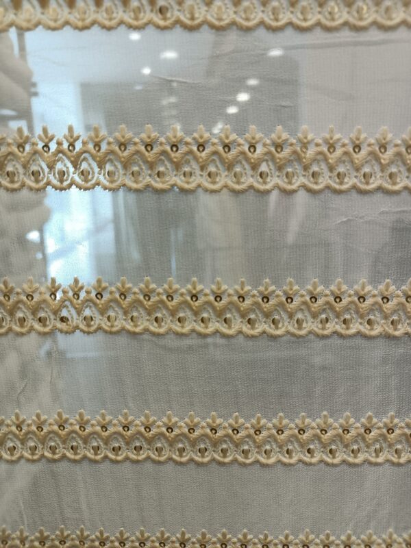 Georgette Base Horizontal Embroidery Dyeble Designer Fabric