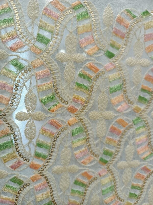 Georgette Base colour Embroider Dyeble fabric