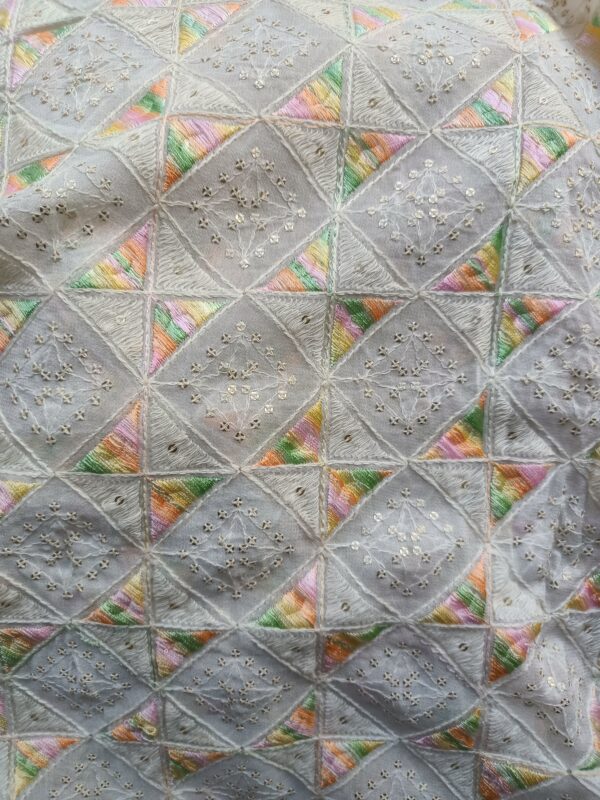 Georgette Base colour Embroider Dyeble fabric