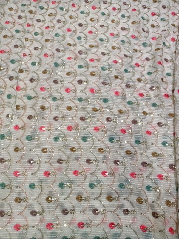 Georgette Base colour Embroider Dyeble fabric