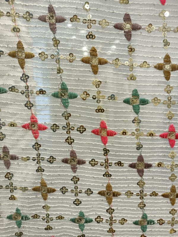 Georgette Base colour Embroider Dyeble fabric