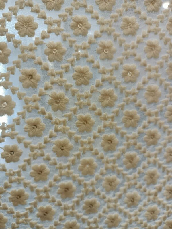 Georgette Base Embroidery Dyeble Designer Fabric