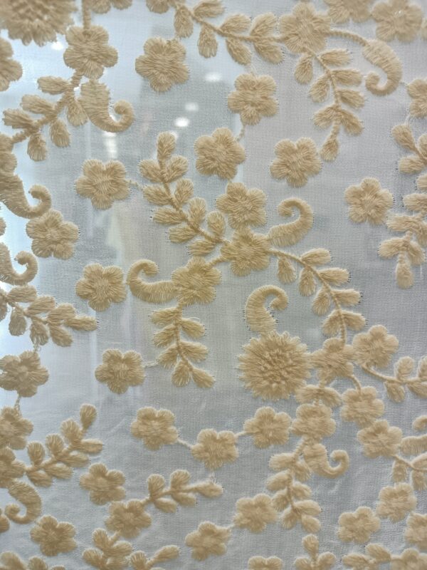 Georgette Base Flower Embroidery Designer fabric