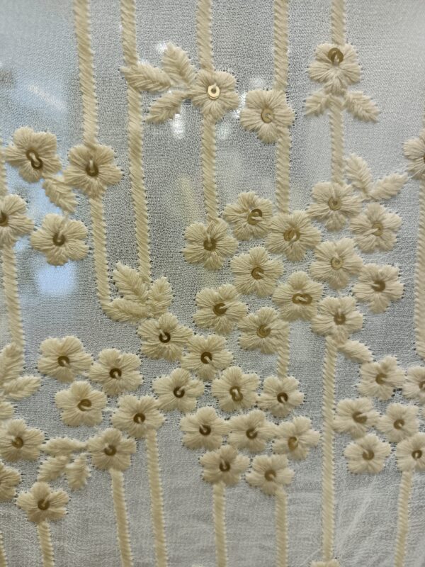 Georgette Base Flower Embroidery Designer Fabric