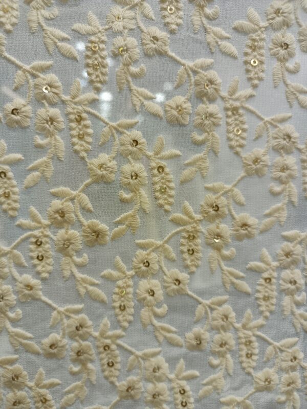 Georgette Base Embroidery Designer Fabric