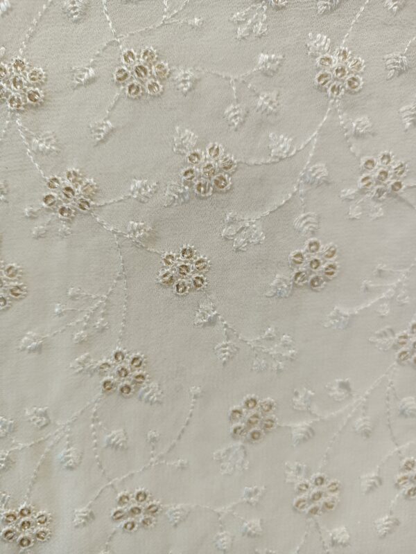 Georgette pure white Base Designer Fabric