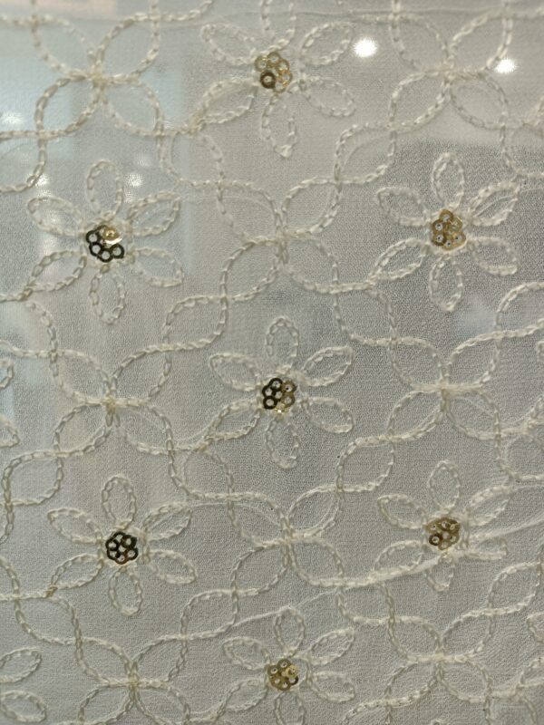 GEORGETTE WHITE DESIGNER FABRIC