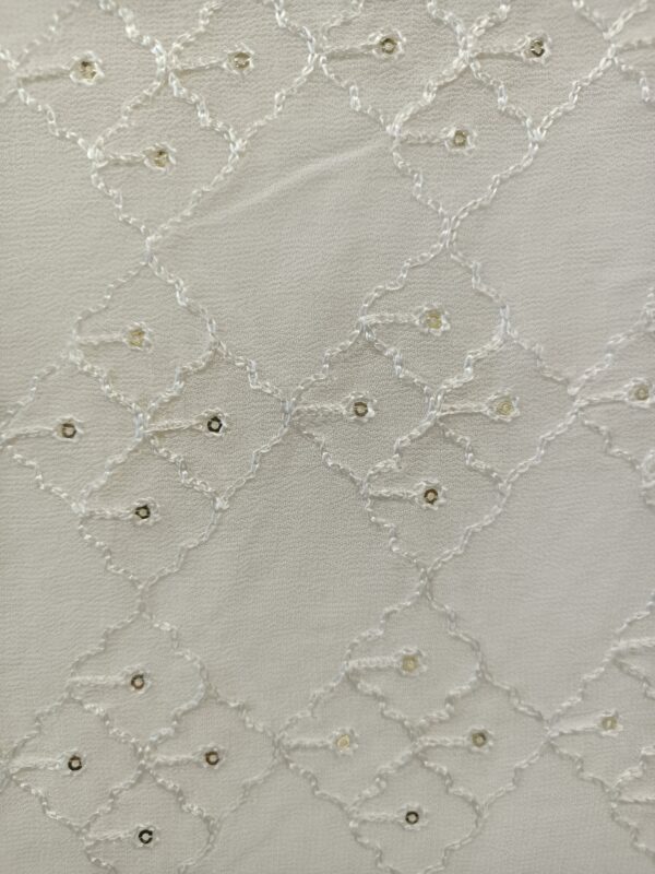 Georgette pure White Designer Fabric