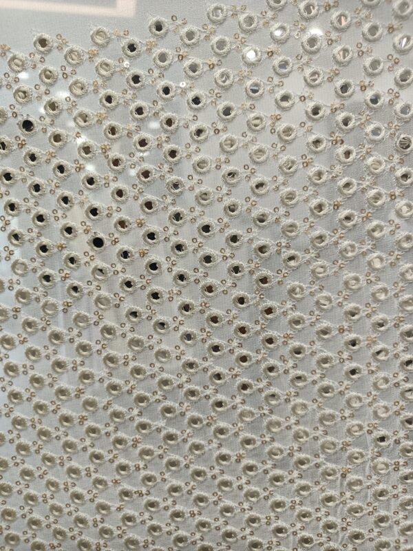 Georgette Mirror work Designer Fabric