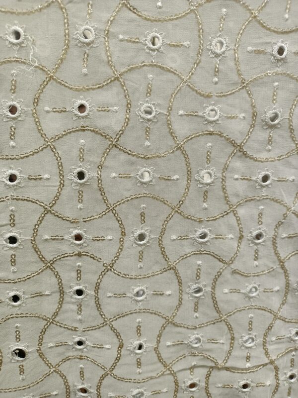Georgette mirror work Designer fabric