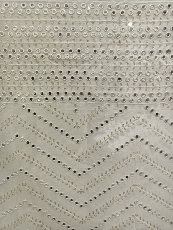 Georgette with  border mirror work Designer fabric