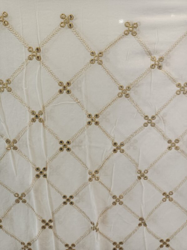 Georgette Base mirror work Designer fabric