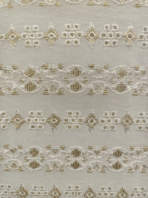 Georgette white Designer Fabric