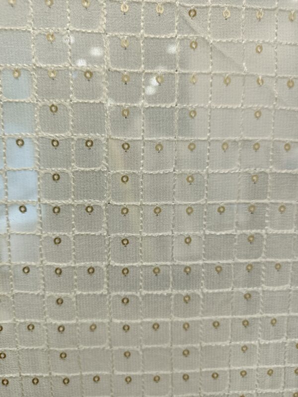 Georgette Base white Designer Fabric