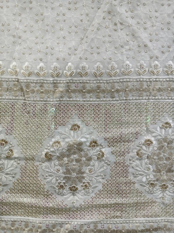 Viscose Georgette Border multiple sequence Designer fabric