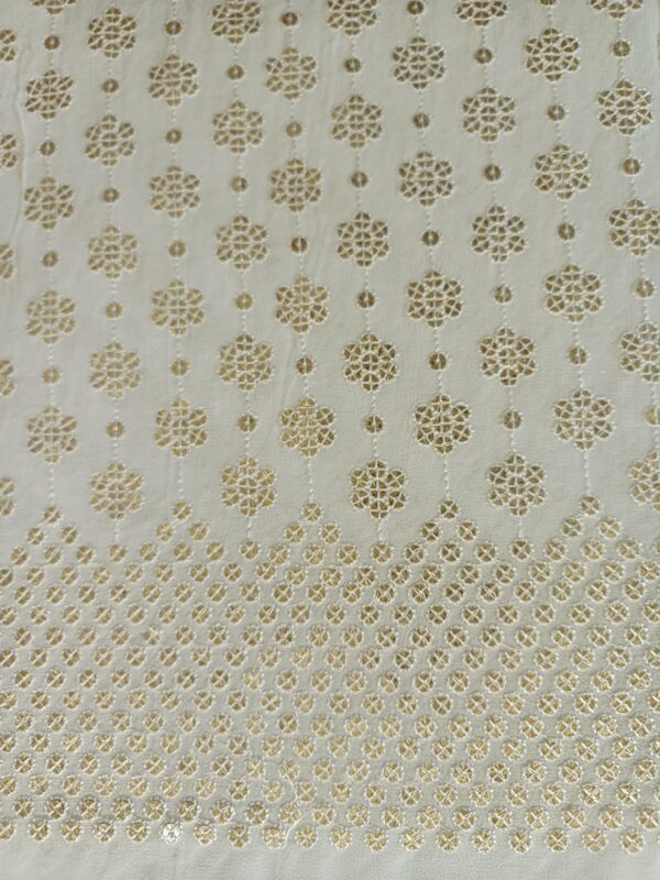 Georgette  heavy sequence border Designer fabric