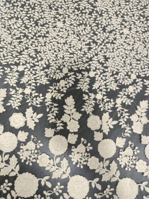 Net Rose Embroidery Designer fabric